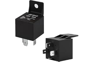 SHUNYABEI 2Pcs JD1912 Automotive Relay Switch & Starter 12V 40A SPST 4-Pin for Heavy Duty Cars, Trucks, Motorcycles, Boats (Black)