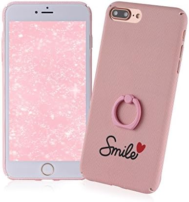 iPhone 7 Plus Case, Ulreon Ultra Slim Thin Lightweight Cute Design 360 Degree Rotating Ring Grip Kickstand Shockproof Protective Anti Scratch for iPhone7 Plus 5.5inch (Pink Stripes)