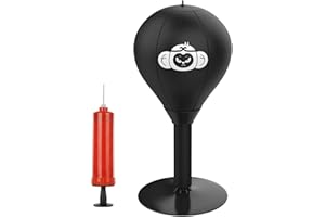 Huayeex 1/2 Standing Desktop Punching Bag - Boxing Bag Speed Balls Boxing High-Performance Spring Chassis & Strong Suction Gifts for Kids, Teenagers, Adult