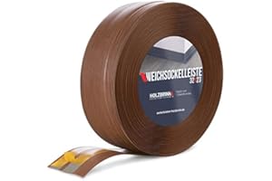 HOLZBRINK Plinthe Souple Autoadhésive Chêne Foncé Plinthe pliable, 32x23 mm, 10 m