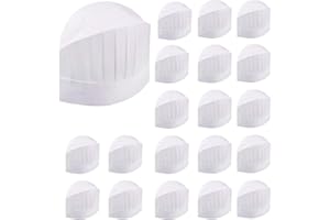 rackbone Tang Yuan 20 Pezzi di Cappello da Chef USA e Getta Cappello da pasticcere a Cupola Regolabile da 9 Pollici,Adatto per Famiglia,Ristorante,Festa