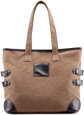 LKKLILY-Canvas bags handbag shoulder large mummy bag ladies fashion,brown