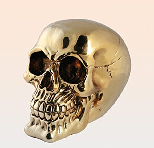 Totenkopf Spardose Skull Metallic versch. Farben, Farbe:gold glänzend