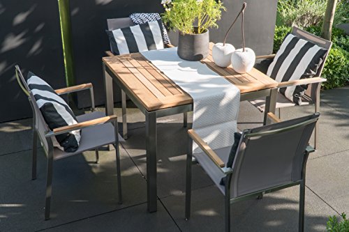 Nexus Edelstahl Tisch 90×90 cm Gartentisch Gartenmöbel Esstisch - 4