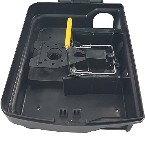 4x Köder-Station mit einer Schlag-Falle für Mäuse Köder-Box + passende Snap Mausefalle Mäuseköderbox für Giftköder oder Mäusefallen - 4