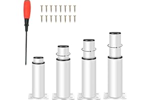 NCRGB 4 pezzi Gambe per Mobili in Metallo,18-33cm Gambe per Mobili Bianco Regolabili,Altezza Regolabile 0-150 mm,Caricabili Fino a 800 KG,per Mobile TV Divano Sedia Mobile Bagno(con Cacciavite)