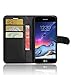 Produktbild SMTR LG K8 2017 (5") Wallet Tasche Hülle - Ledertasche im Bookstyle in Schwarz - [Ultra Slim][Card Slot][Handyhülle] Flip Wallet Case Etui für LG K8 2017