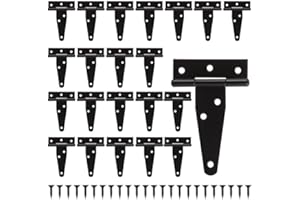 GBACHOOSE 22 Pack T Strap Hinges 3 Inch Heavy Duty Gate Hinges with Screws Black Tee Hinge for Gate Doors Shed Door and Barn Door