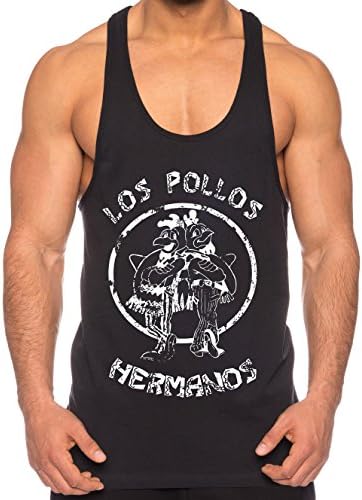 Used Look Los Pollos Men's Tank Top Heisenberg Hermanos Bad Mr White Breaking , Farbe2:Schwarz;Größe2:Large