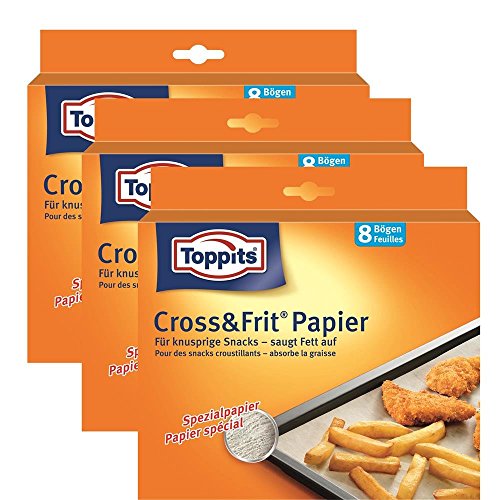 Toppits® Cross & Frit Papier Back-Spezialpapier Snackpapier 8 Bögen ( 3er Pack )