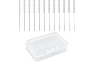 ARRDERLY 12 Pieces Hearing Aid Cleaning Brushes, Earpiece Earmold Vent Cleaner, Hearing Aid Cleaning Tools, Long Hearing Amplifier Cleaning Brush Hearing Aid Cleaner Wire for Sound Tubes