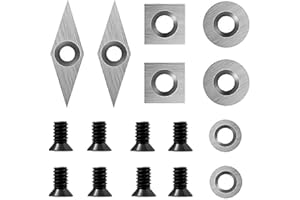 Kocusu Lot de 8 ciseaux rotatifs en carbure, ciseau rotatif, coupe-tours, inserts en carbure, coupe à bois, tour pour métal