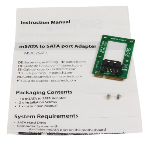 StarTech MSAT2SAT3 SSD-Festplatte Adapter (SATA-Receptacle auf mSATA-Stecker) - 3