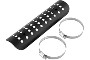 AKOZON exhaust guard + Auspuff Hitzeschild, Straight Auspuffrohr Hitzeschild Abdeckung Fersenschutz(Schwarz)