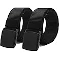 JET STREAM Nylon Belt, nylon fabric belt, unisex nylon belt, Hole free plastic flap buckle Canvas Waist Belt (pack of 2)