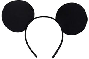 CARD AND PARTY STORE Mickey Mouse Ears Black Headband Disney Minnie Adult Kid Fancy Dress Her Him Set