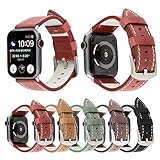 Tiners Kompatibel für Apple Watch 4/3/2/1 Cowboy Lederband 38mm 40mm 42mm 44mm iWatch Fashion Strap,Brown,42mm