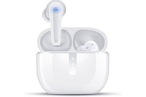 layajia Auriculares Inalámbricos, Bluetooth 5.1 Air Micrófonos con Cancelación de Ruido Incorporada, IPX7 a Prueba de Agua, Auriculares Internos, Tiempo de Reproducción de 20 H para iPhone/Android