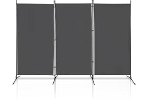 Eulenke Paravent - Divisorio interno 260 x 180, divisorio in 1 parte, divisorio, divisorio, paravento per interni, parete spagnola, divisorio in piedi, paravento, balcone, grigio scuro