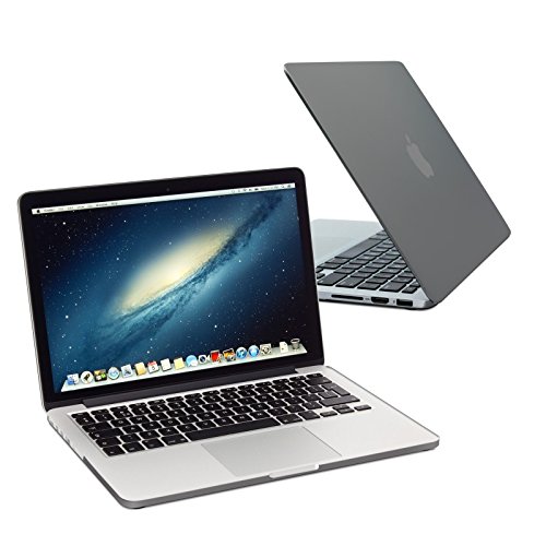 eFabrik Hard Case für Apple MacBook Pro Retina 13.3 Zoll Schutz Cover (2015) Hülle Notebook Tasche Laptop Zubehör 2 Part Click System gehärtetes Plastik in Schwarz transparent