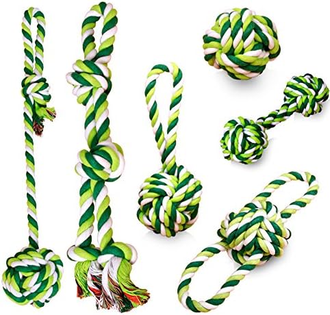 Dog Rope Toys 6 Pack Chew Toys for Dog Durable Cotton Rope Toys Sets for Medium and Large Dogs (Pack of 6)