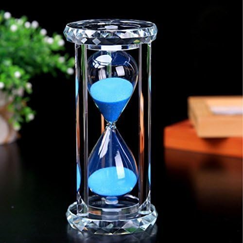 30 Minutes Hourglass, SZAT Sand Timer Romantic Crystal Sandy Clock with Blue Sands for Mantel Office Desk Coffee Table Book Shelf Curio Cabinet Christmas Birthday Present Gift Box Package by SZAT