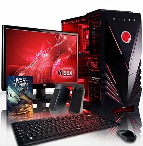 VIBOX Scope Komplett-PC Paket 11 Gaming PC - 3,9GHz AMD A4 Dual-Core APU, GT 710 GPU, preiswerte, Desktop Gamer Computer mit Spielgutschein, 19" Monitor, Tastatur & Mouse Set (DE QWERTZ), Windows 10, Blau Innenbeleuchtung, lebenslange Garantie* (3,7GHz (3,9GHz Turbo) superschneller AMD A4-6300 Dual-Core-APU / CPU-Prozessor, Nvidia GeForce GT 710 1GB Grafikkarte GPU, 8GB DDR3 1600MHz RAM, 1TB (1000GB) SATA III HDD 7200rpm Festplatte, 400W 85+ Netzteil, Vibox blaues Gehäuse, FM2+ Mainboard)