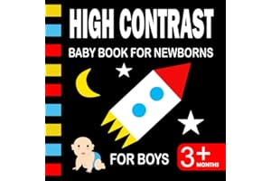 High Contrast Baby Book for Newborns, For Boys 3+ months: Infants Activity with First Colors for Early Learning, Brain and Eye Development | New Baby Gift Idea