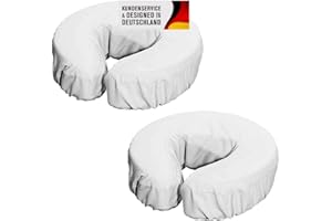 ‎PROMAFIT Kopfpolsterbezüge Set für die Massage aus Mikrofaser mit Gummizug - Kopfstützenbezug maschinenwaschbar für Massageliegen - Der perfekte Schutz für Kopfpolster und Nackenkissen (2er Set, Weiß)