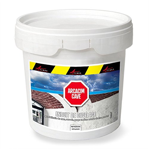 Enduit hydrofuge d'étanchéité mur humide cave garage sous-sol enterré base mortier ciment intérieur ARCACIM CAVE