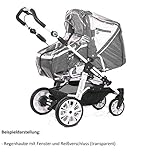 Smart-Planet® hochwertige Universal – Regenhaube / Regenschutz mit Reißverschluss und Fenster — Regenverdeck aus PVC ohne schädliche Weichmacher – Verdeck passend für Kinderwagen Farbe transparent - 3