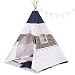 Produktbild SONGMICS Indianerzelt, Tipi für Kinder, tragbares Spielzelt, mit Fenster, Fußbezüge, Wurfkissen, Dekofahnen, Tragetasche, Versteck für bis zu 3 Kinder, LTP01EU