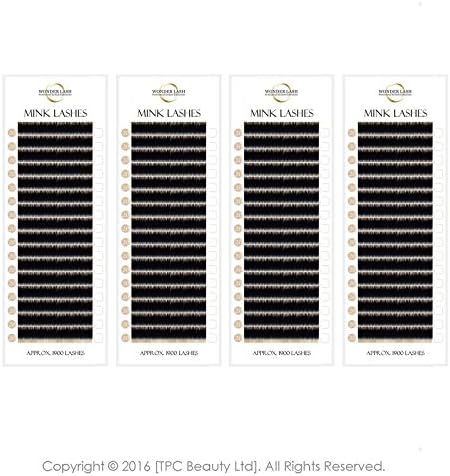 WonderLash® 4 Box Premium Faux Mink Lash Set 0.20 Diameter Individual Eyelash Extensions Semi Permanent Eye Lashes (0.20 B 8+10+11+12)