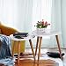 Produktbild Yaheetech 2X Beistelltisch Couchtisch Kaffeetisch Sofatisch Satztisch Wohnzimmertisch aus Holz Retro-Design Runder Tisch weißer Tischplatte