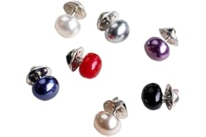 FROINY 10pcs Dame Perle Cercle Broche PU Bouton PU Pin De Revers De Zircon (Couleurs Aléatoires)