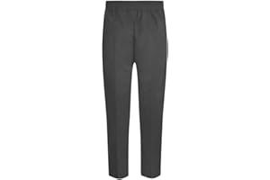 INSAFIANS Boys School Trousers Pull Up Half Elasticated Waist School Uniform Black Grey Navy