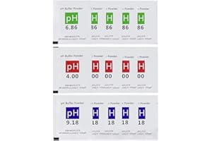 Nynelly 15 pcs pH Test Meter Mesure lot Solution Tampon de Mesure de la Poudre Tampon pH PH4.00/6.86/9.18 Point d'étalonnage Regard pour pH Mètre Étalonnage Rapide et Précis du pH de Pureté d'eau