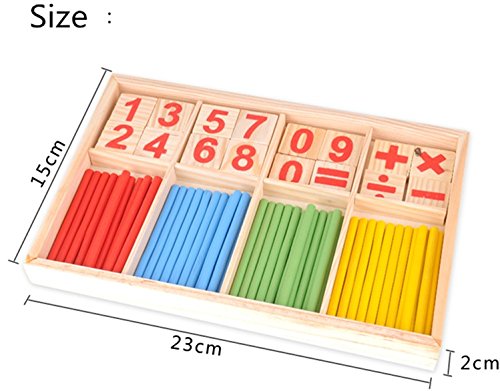 Habba-Babba Montessori Mathe Spielzeug aus Holz zum Zahlen lernen mit Rechen-Stäbchen, Bunt / Natur ab 3 Jahre für die frühe Motorik Entwicklung & Ausbildung ihres Kindes - 7