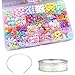 Produktbild Runfon DIY Perlen Kinder Bunte Halskette und Armband Handwerk, Perlenschnur mit verschiedenen Arten und Formen Multi-Color Acryl Perlen Kinder Schmuck 100% Neu