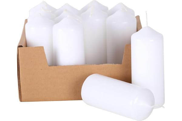 Dtm 139500 Bougies blanches à décorer Format 110 x 40 mm Lot de 12