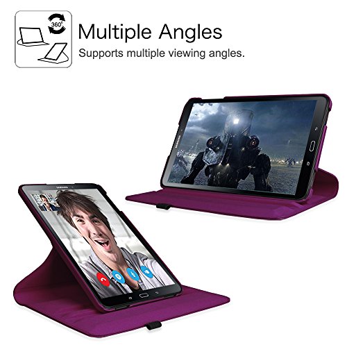 Fintie Samsung Galaxy Tab A 10.1 Hülle – 360° Drehbarer Stand Smart Cover Case Schutzhülle Tasche Etui mit Ständerfunktion Auto Schlaf / Wach Funktion für Samsung Galaxy Tab A 10,1 Zoll T580N / T585N Tablet (2016 Version), Lila - 5
