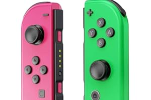 Mhwlhbx Ersatz L/R Switch Controller mit Switch/Lite/OLED-Konsole, Wireless Switch joycons unterstützt Dual Vibration, 6-Achs-Gyro, Wecken, Bewegungssteuerungen, Screenshot-Pink＆Blue