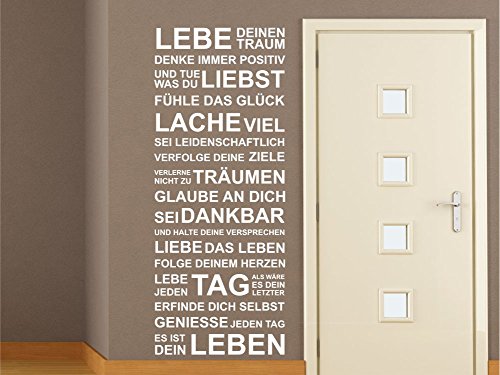 Wandtattoo Motivation M1330 Sprüche Zitat dunkelgrau 180cm x 72cm