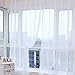 Produktbild dgyl88 Solide Moderne Vorhänge für Wohnzimmer Divider Garn String Vorhang Streifen Drapieren Decor Cortinas 11 Farben 200 cm x 100 cm(2 stückweiß)