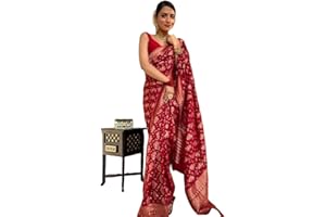 Yashika Women's Banarasi Kanjivaram Jacquard Art Silk Sari - Exquisite Ethnic Clothing for Indian Festivities - Unsewn Blouse Included - Perfect for Weddings & All Celebrations