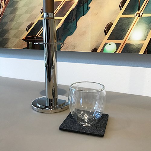 Oblique-Unique® Filz Platzmatten & Filz Untersetzer – Set für 4 Personen in edlem Dunkelgrau - 3