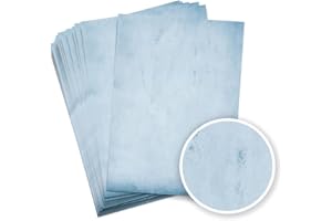 PARTYCARDS Carta da lettere vintage | Design retrò | 50 foglia| Blu|Formato DIN A4 (21,0 x 29,7 cm) | Grammatura A4 90 g/m² | fronte-retro Stampato, adatto a tutte le stampanti