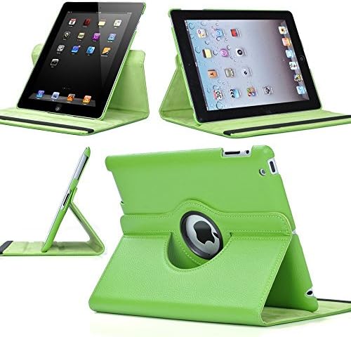 iCom32 iPad 9.7 5th Generation 2017 360° Rotating Smart Stand Leather Protective Cover (iPad 9.7" 5th Gen 2017, Green)