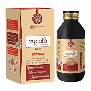 Replato Platelet & Immunity Booster Syrup | Papaya Leaf Extract | Sugar Free | 225ML