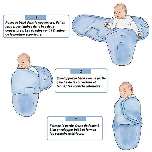Baby Pucksack, 3er Set, 100% Premium Baumwolle, Extra Feste Klettverschluss-Nähte, Ideal für Säuglinge und Schreibabys (0-3 Monate, 3-6 kg), für Sommer, Herbst Winter und Frühling - 7